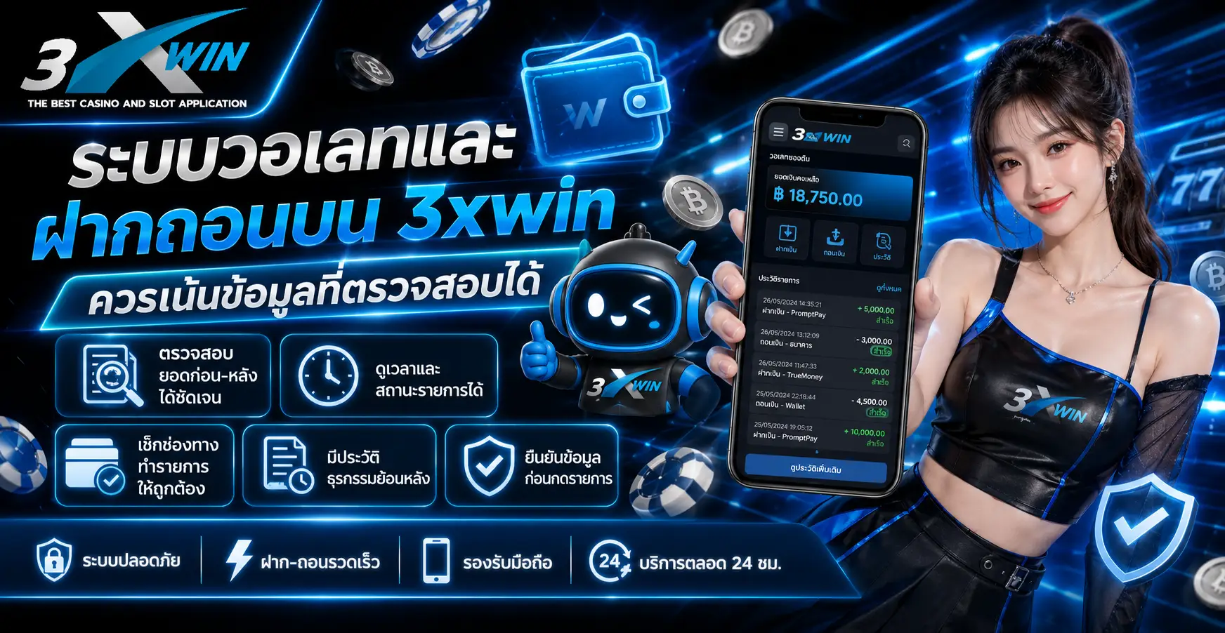 ระบบวอเลทและฝากถอนบน ควรเน้นข้อมูลที่ตรวจสอบได้